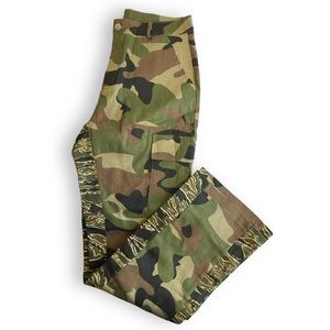 y2k Streetwear Cargo Pants‎ Baggy High Waist Pockets Pants Size: M 0274